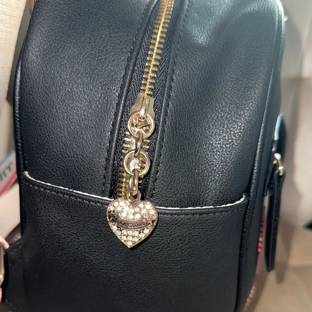Juicy Couture Black Rhinestone Embellished Backpack